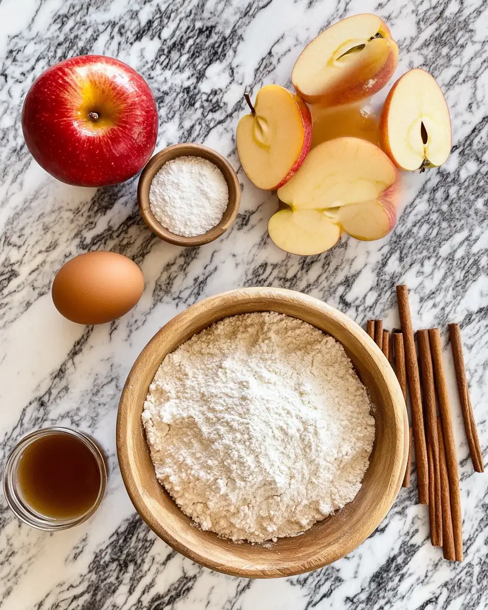 Ingredients for Irresistible Apple Cider Donut Loaf with a Cinnamon Sugar Crust