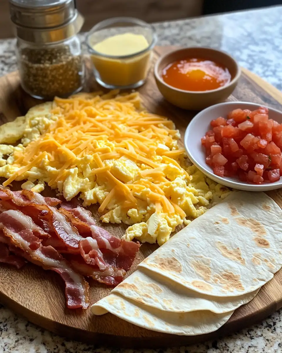Ingredients for Breakfast Bliss: Bacon Egg and Cheese Burritos Worth Waking Up For