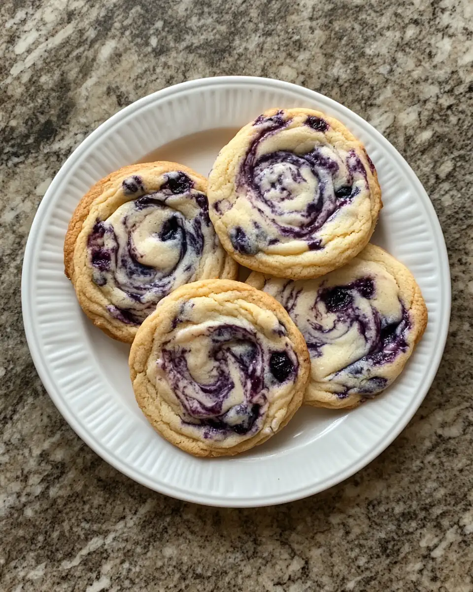 Final dish - Indulge in Sweet Bliss with Blueberry Cheesecake Swirl Cookies