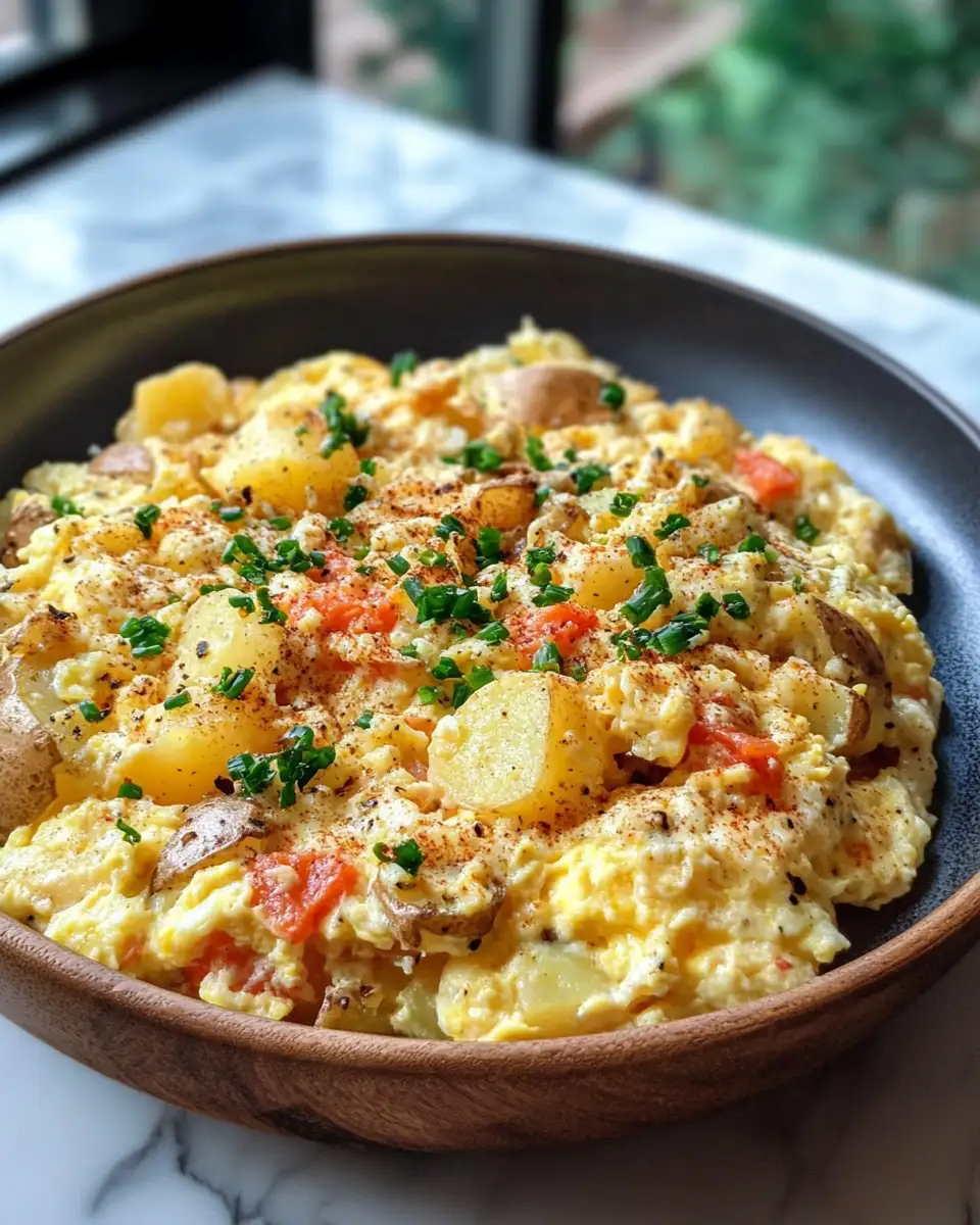 Final dish - Wake Up to Comfort with This Cheesy Potato Egg Scramble