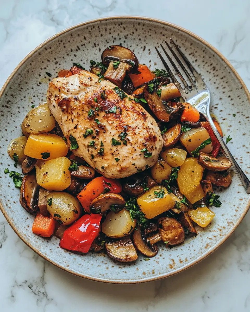 Final dish - Savory Chicken Mushroom and Vegetables Recipe for a Healthy Delicious Meal