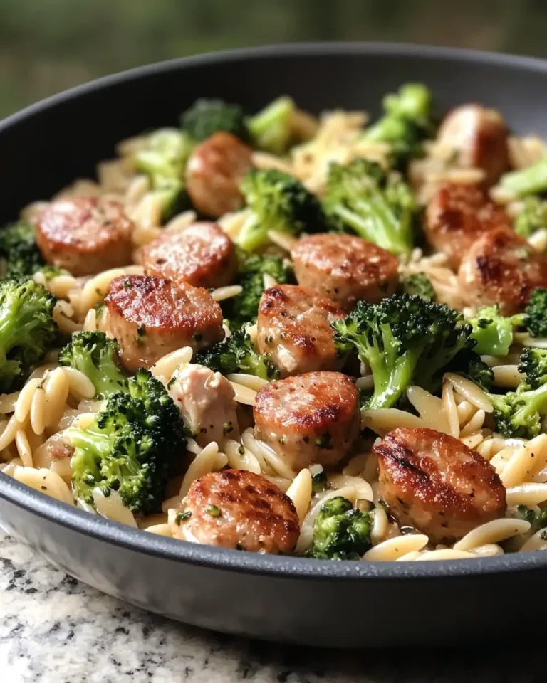 One-Pot Chicken Sausage Broccoli Orzo Recipe for a Quick and Delicious Dinner - Featured Image
