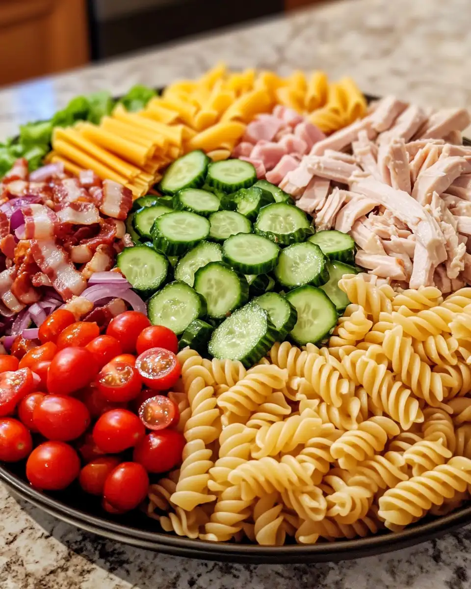 Ingredients for Ultimate Club Sandwich Pasta Salad Bowl Recipe for a Flavor-Packed Meal