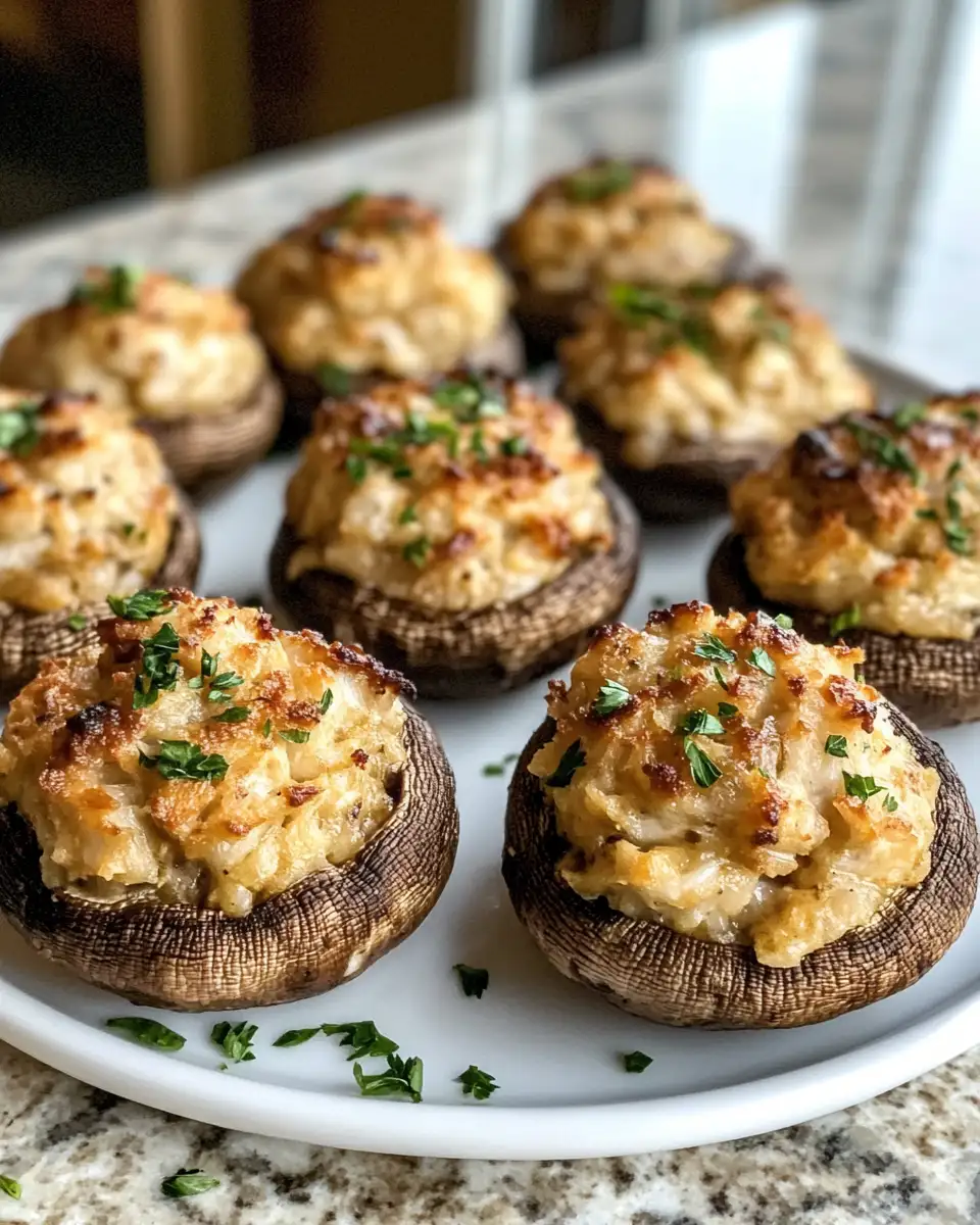 Final dish - Irresistible Crab Stuffed Mushrooms That Will Wow Your Taste Buds