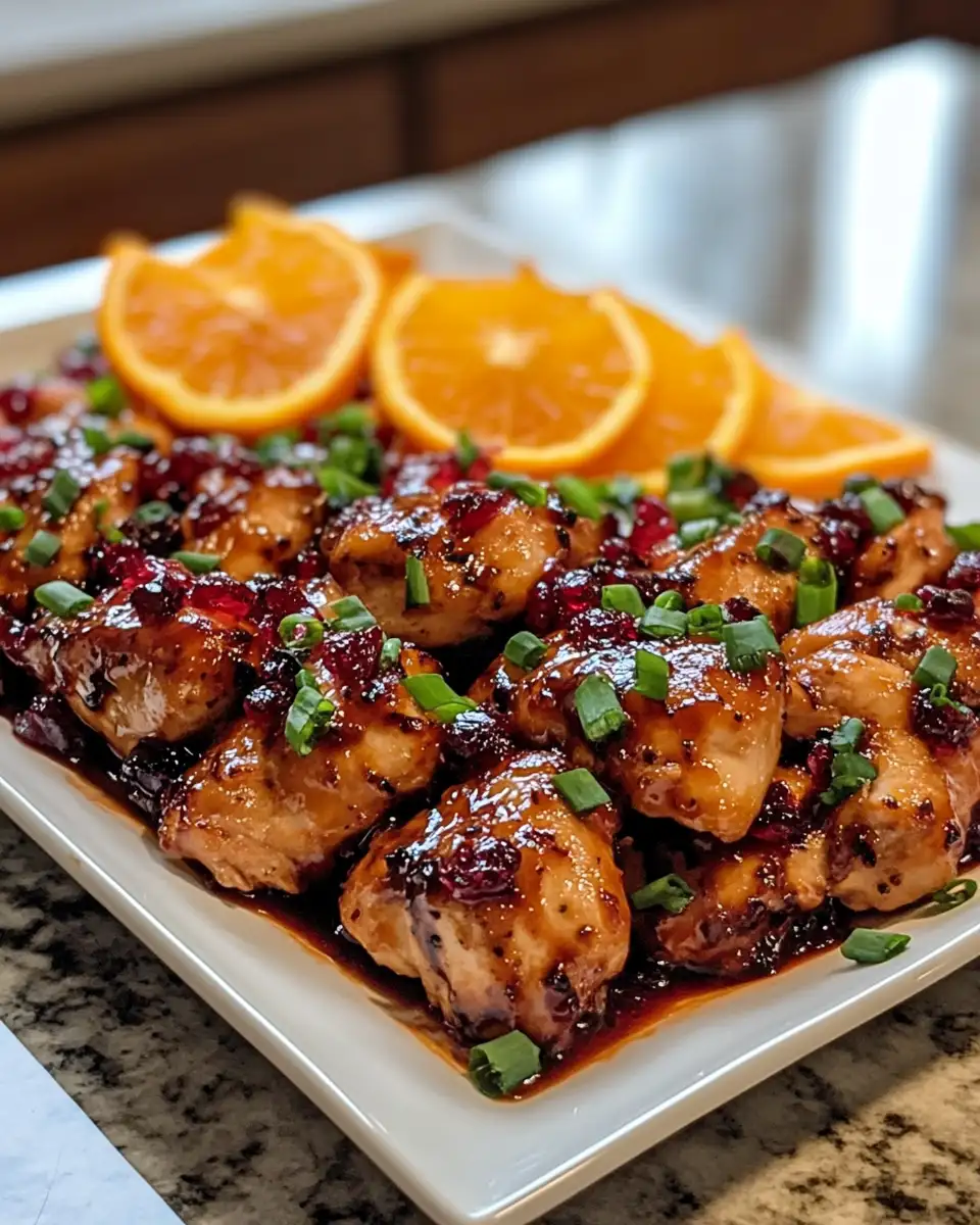 Final dish - Sweet and Tangy Delight Cranberry Orange Chicken Recipe to Savor