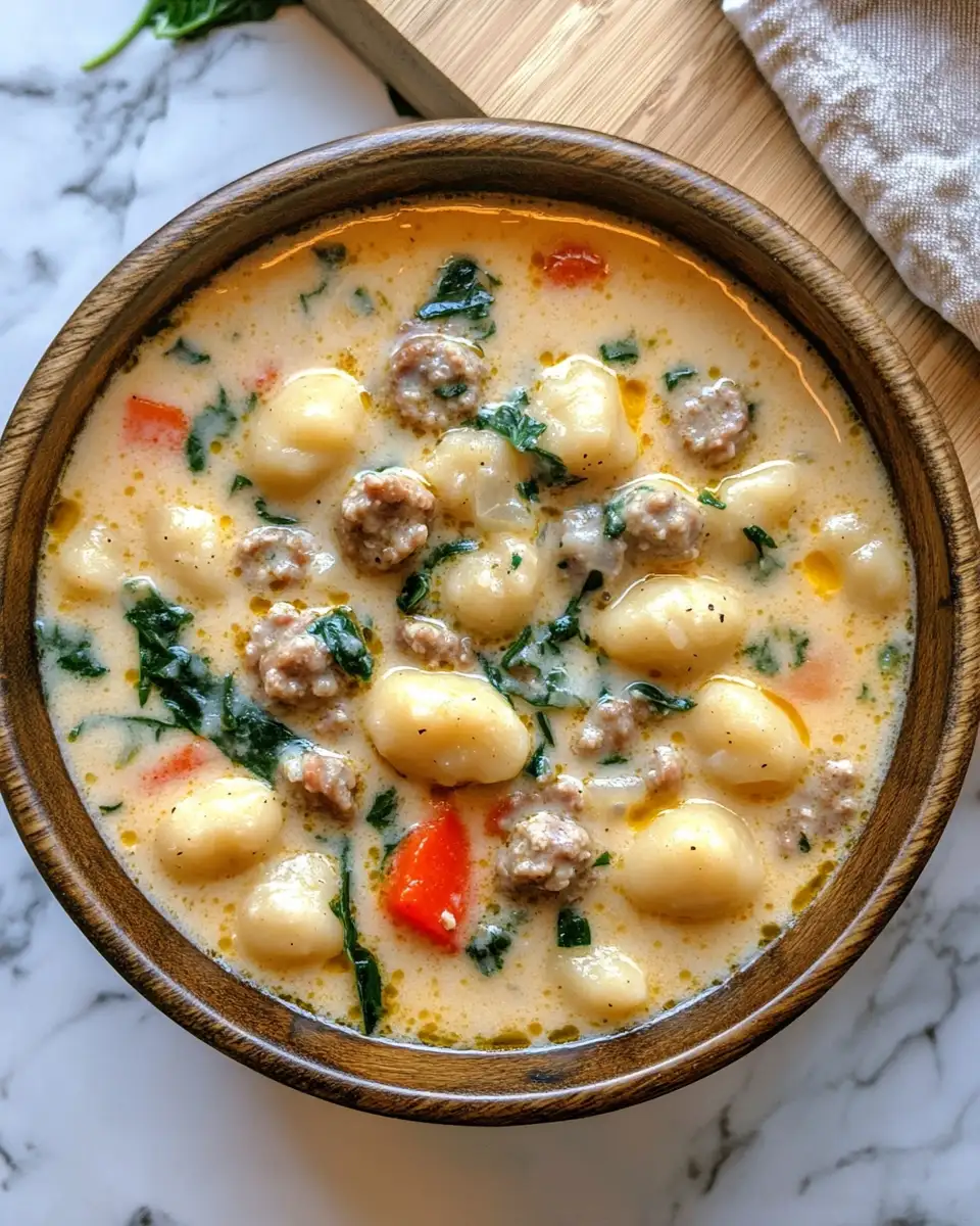 Final dish - Dive Into Comfort with Creamy Italian Sausage Gnocchi Soup