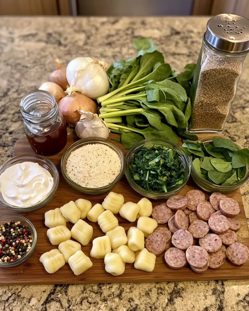 Ingredients for Dive Into Comfort with Creamy Italian Sausage Gnocchi Soup