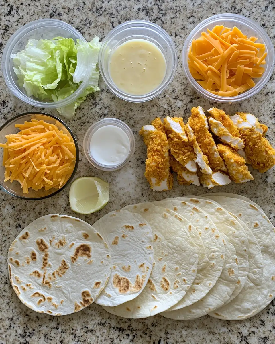 Ingredients for Crunch into Flavor: The Ultimate Crispy Chicken Ranch Snack Wrap Experience