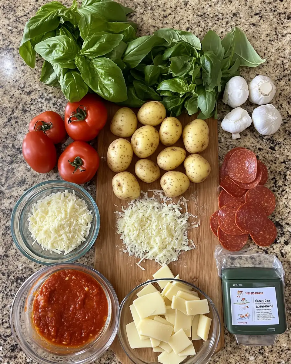 Ingredients for Crispy Smashed Potatoes Pizza The Ultimate Comfort Food Mashup