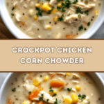 Creamy Crockpot Chicken Corn Chowder 🍲🌽