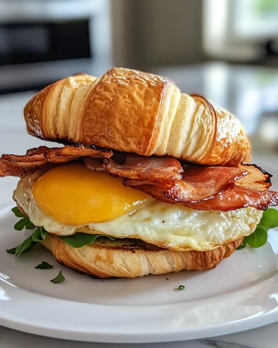Final dish - Rise and Shine with Irresistible Croissant Breakfast Sandwiches