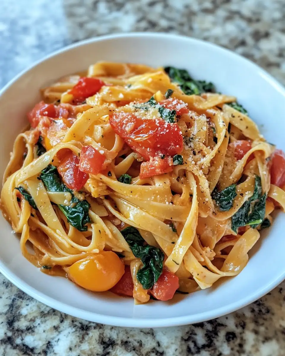Final dish - Delicious Spinach Tomato Pasta That Will Delight Your Taste Buds