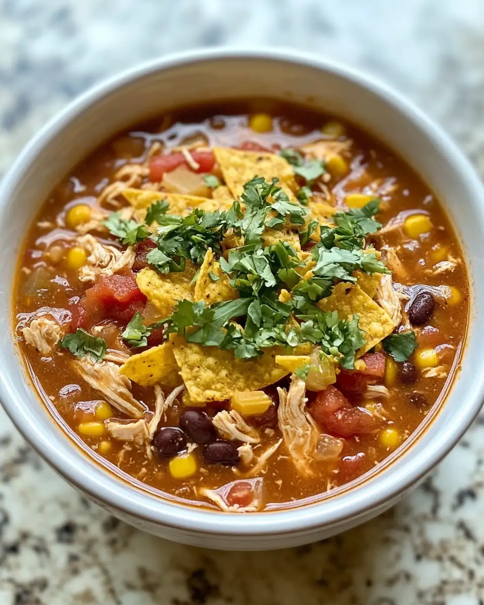 Final dish - Easy Chicken Taco Soup Recipe for a Cozy Weeknight Meal