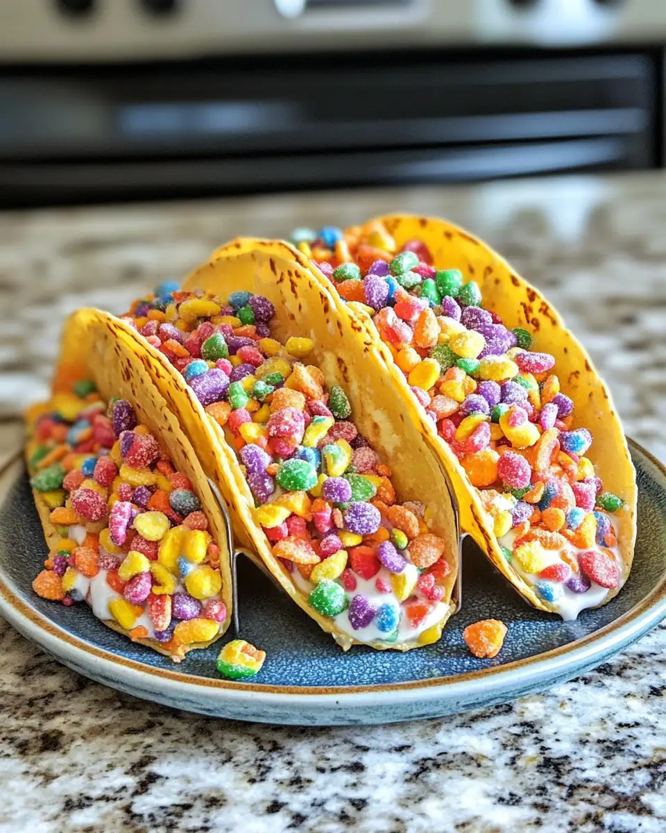 Fruity Pebbles Cheesecake Tacos A Colorful Twist on Dessert Delight - Featured Image