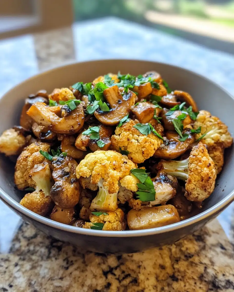 Final dish - Sizzle and Savor: Irresistible Garlic Mushroom Cauliflower Skillet