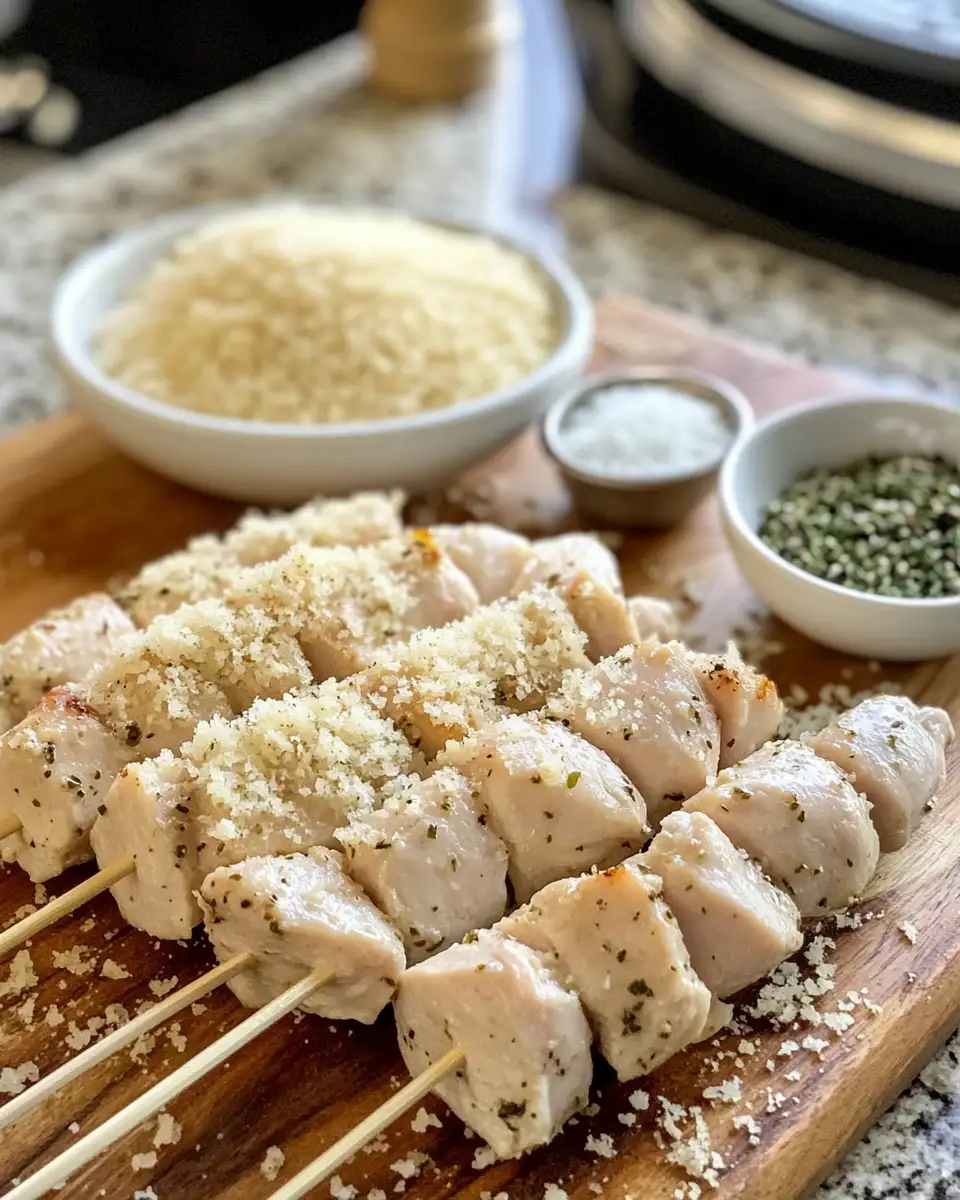 Ingredients for Mouthwatering Garlic Parmesan Chicken Skewers You Need to Try