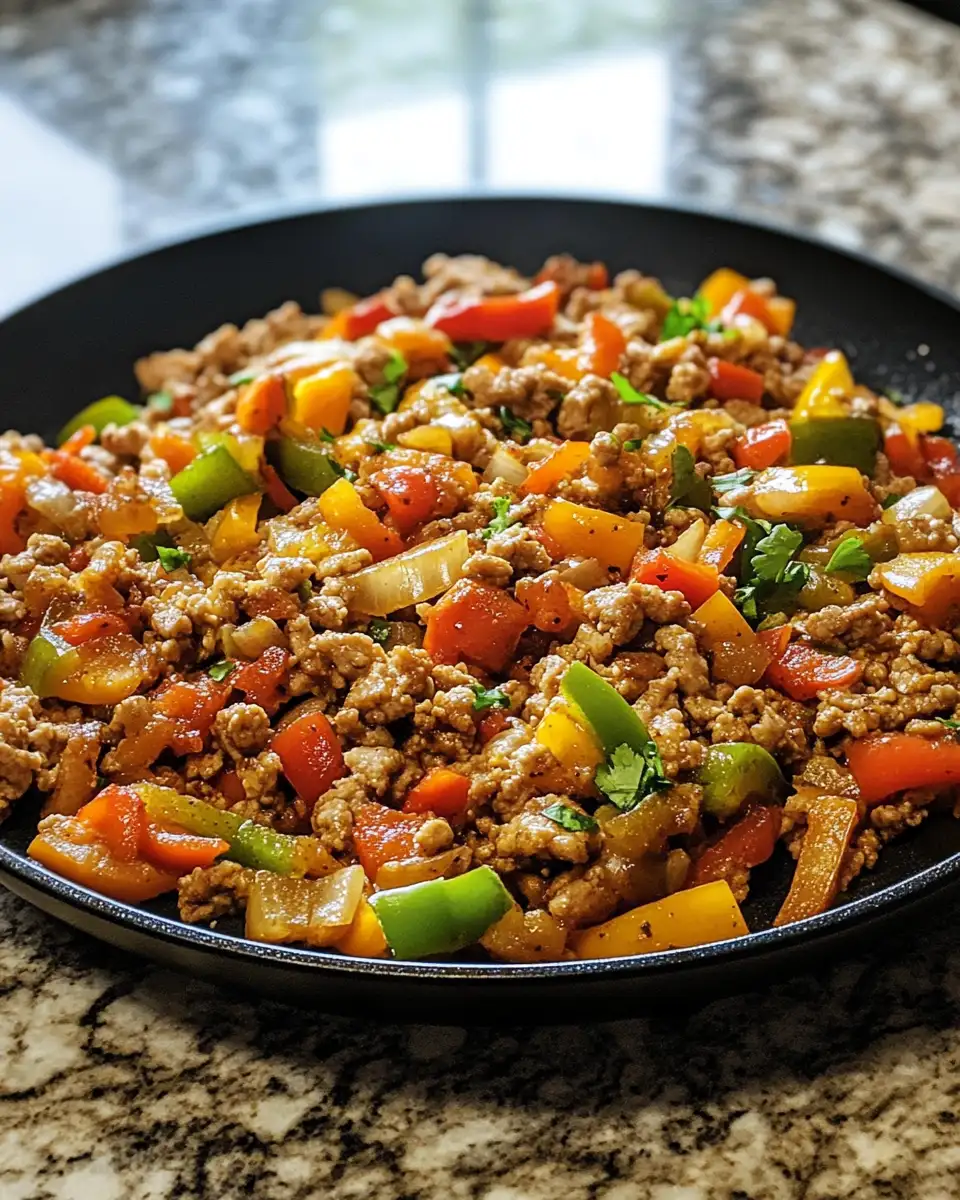 Final dish - Sizzling Sensations: Ground Turkey and Peppers Delight