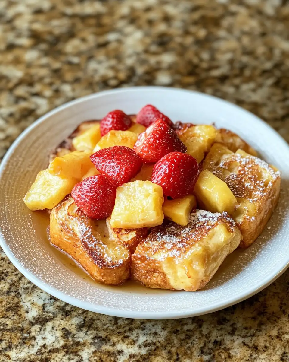 Final dish - Tropical Morning Bliss with Hawaiian Roll French Toast Bake