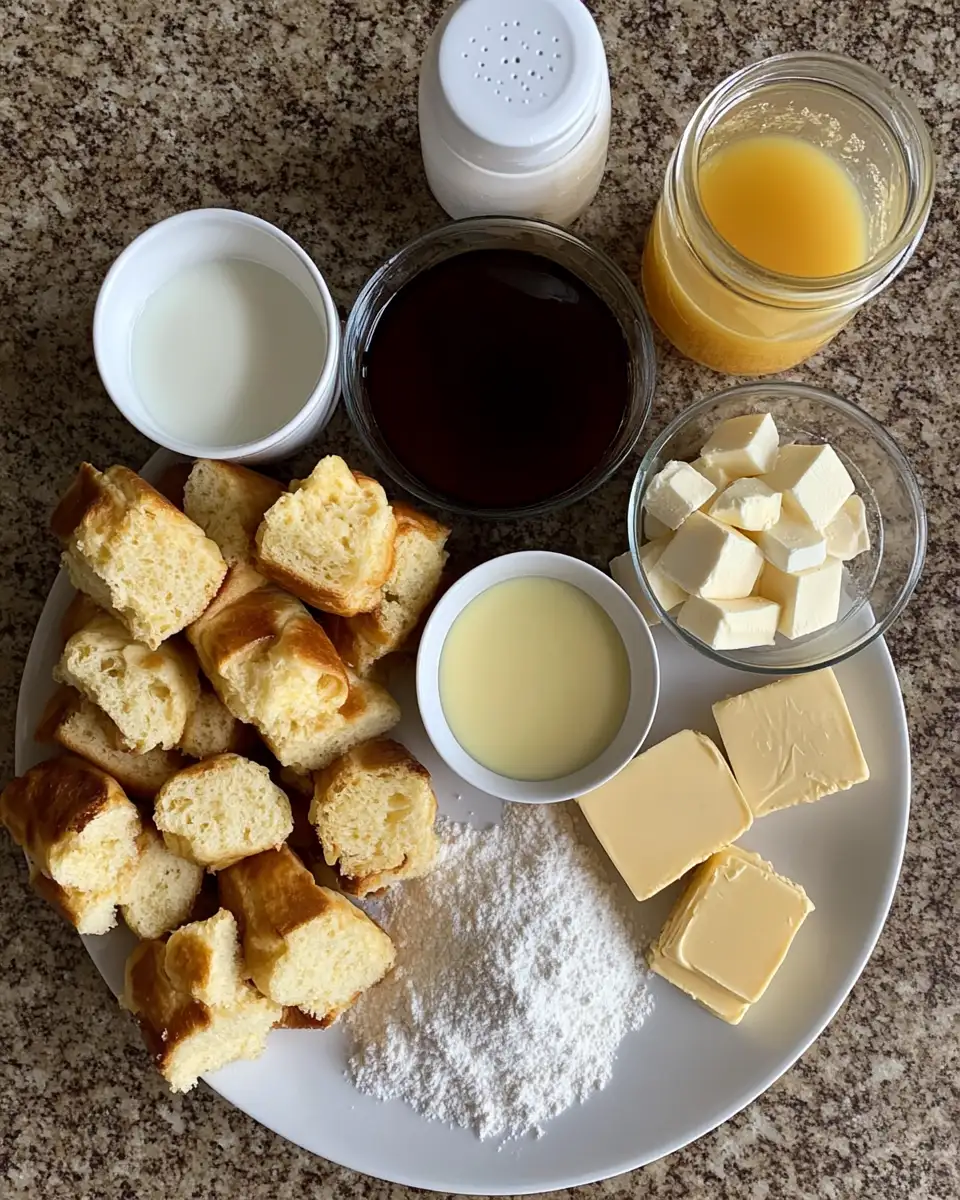 Ingredients for Tropical Morning Bliss with Hawaiian Roll French Toast Bake