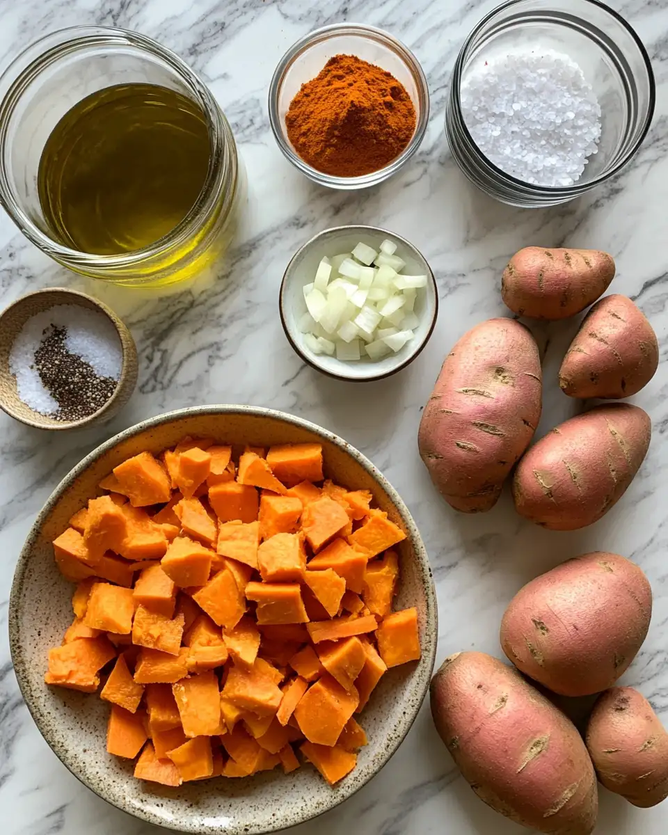 Ingredients for Crispy and Nutritious: Dive into Healthy Sweet Potato Hash Browns
