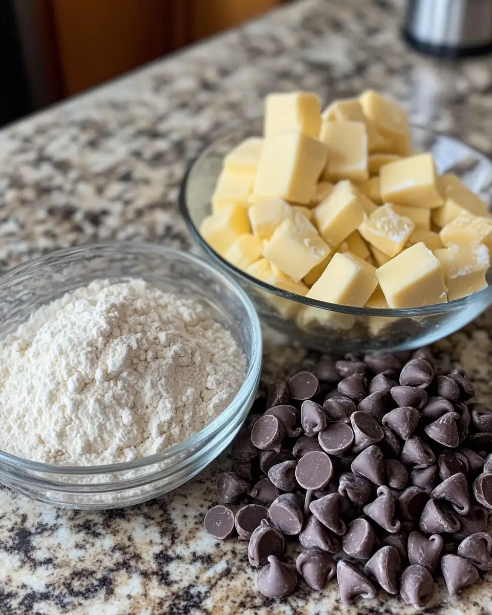 Ingredients for Irresistibly Chewy Homemade Chocolate Chip Cookies That Will Melt in Your Mouth
