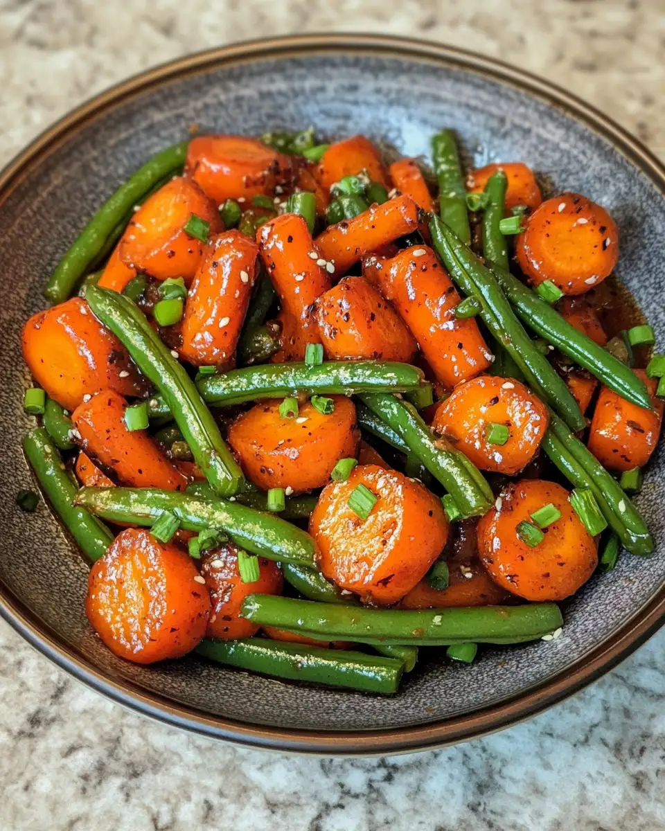 Final dish - Sweet and Savory Delight Honey Glazed Carrots and Green Beans Recipe