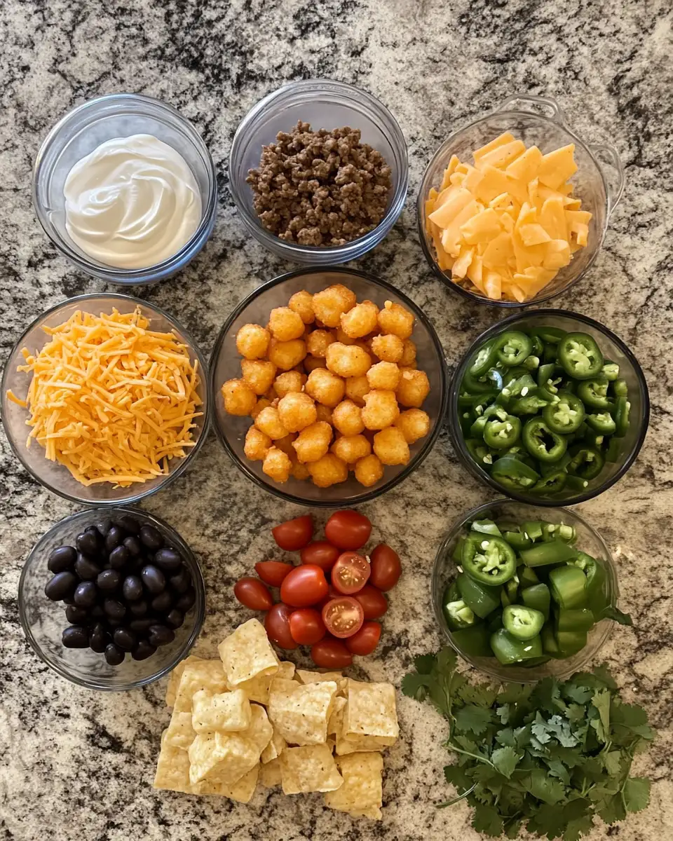 Ingredients for Ultimate Loaded Tater Tot Nachos Recipe You Need to Try Now