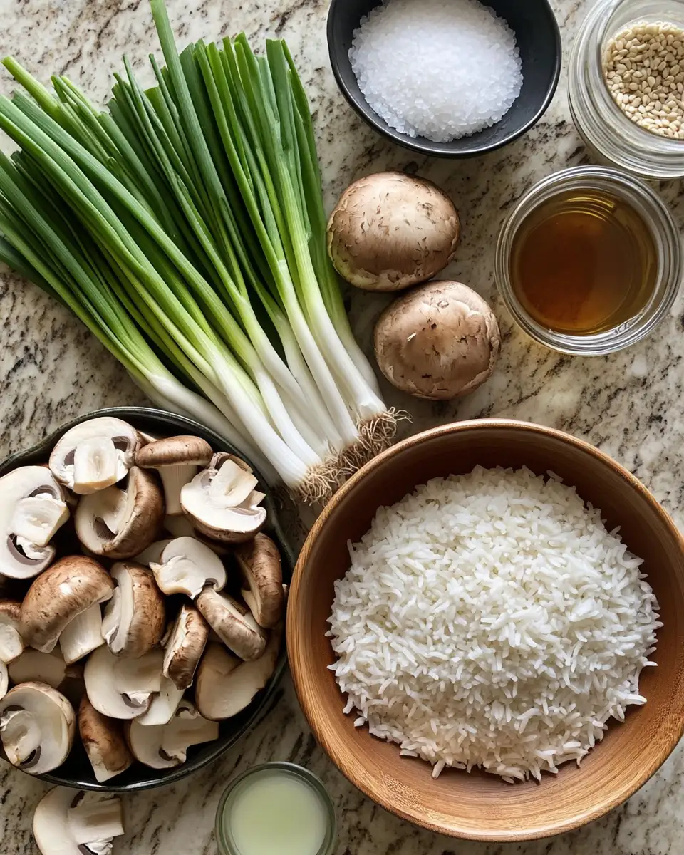 Ingredients for Savor the Simplicity: One-Pot Soy Sauce Mushroom Rice Delight