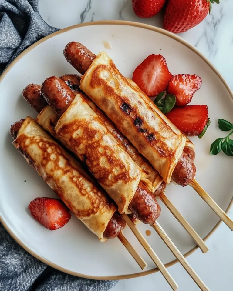 Breakfast Bliss: Pancake Wrapped Sausage on a Stick Delight - Featured Image