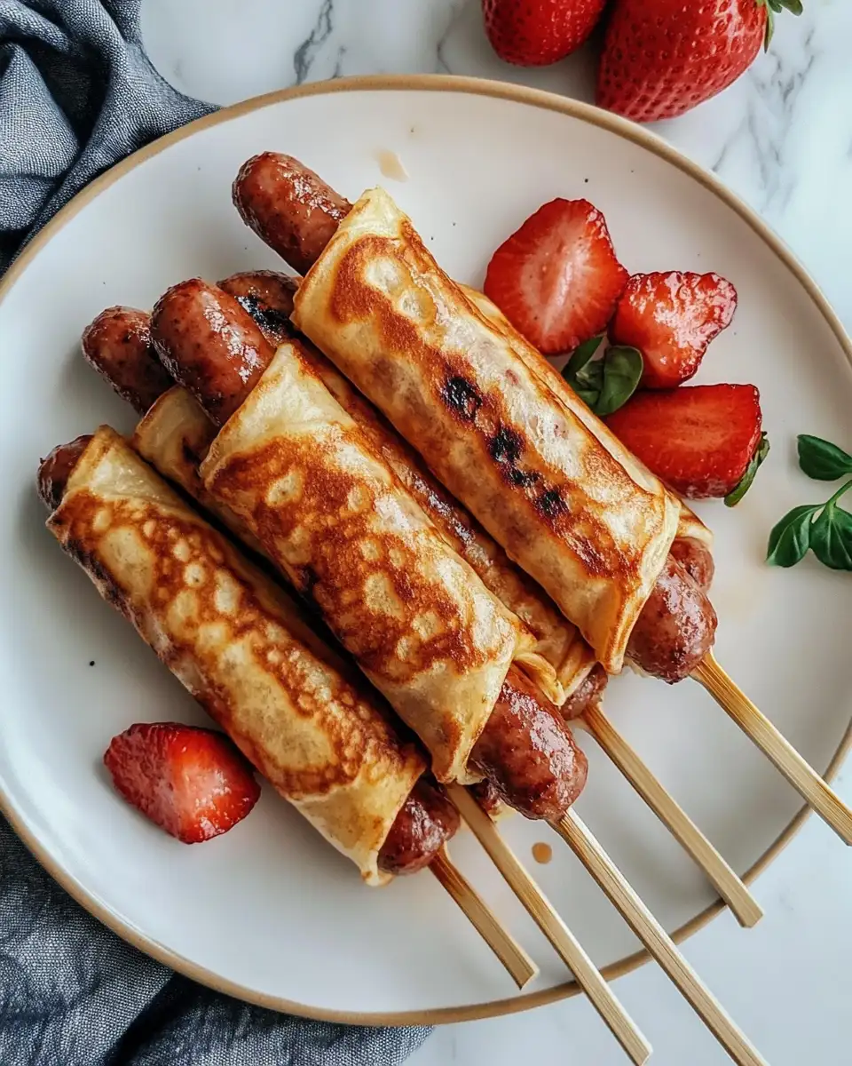 Breakfast Bliss: Pancake Wrapped Sausage on a Stick Delight - Featured Image