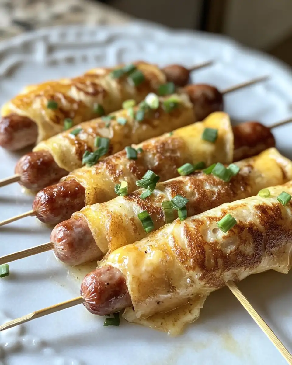 Final dish - Breakfast Bliss: Pancake Wrapped Sausage on a Stick Delight