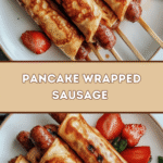 Pancake Wrapped Sausage on a Stick 🥞🌭