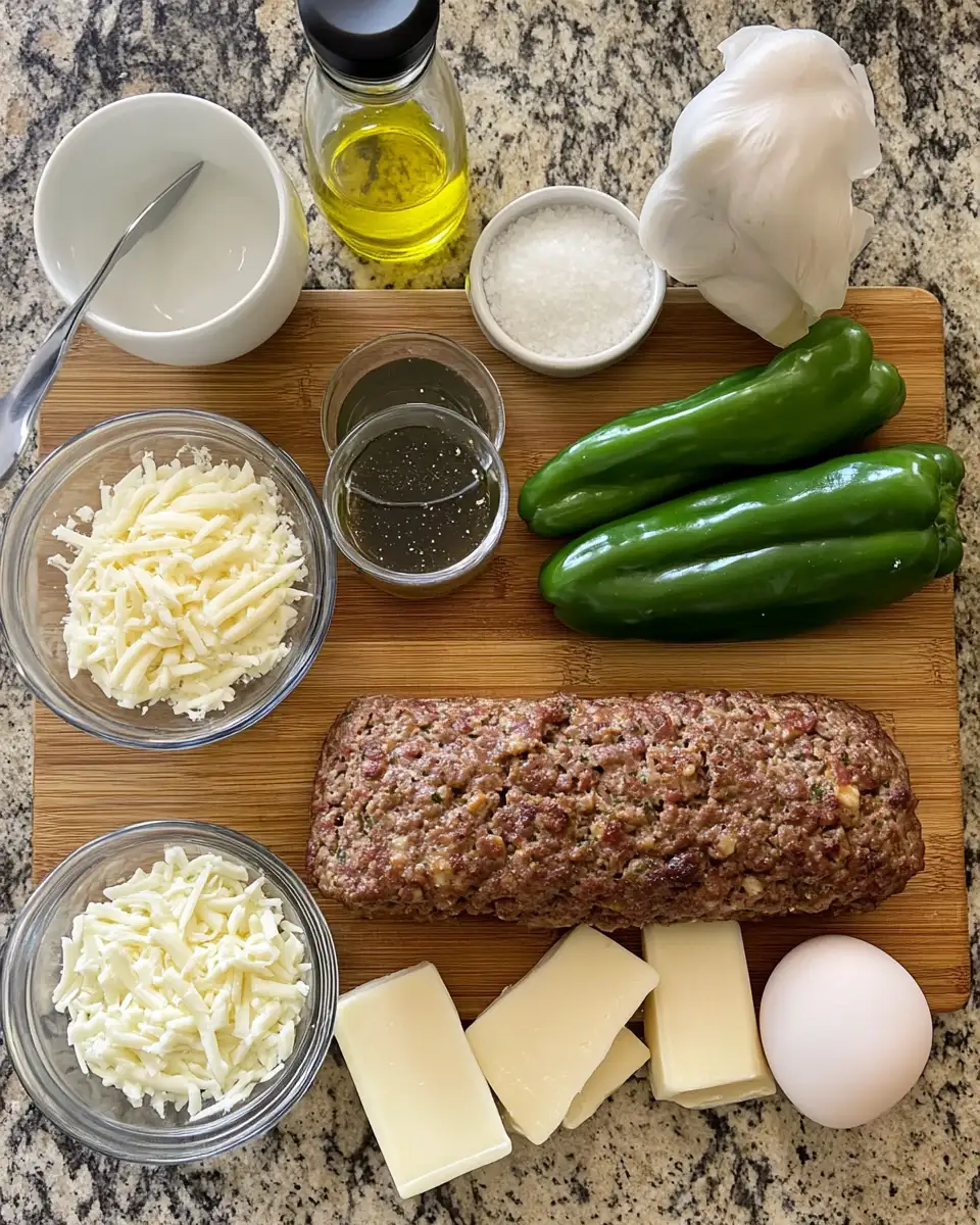 Ingredients for Ultimate Philly Cheesesteak Meatloaf Recipe That Will Blow Your Mind