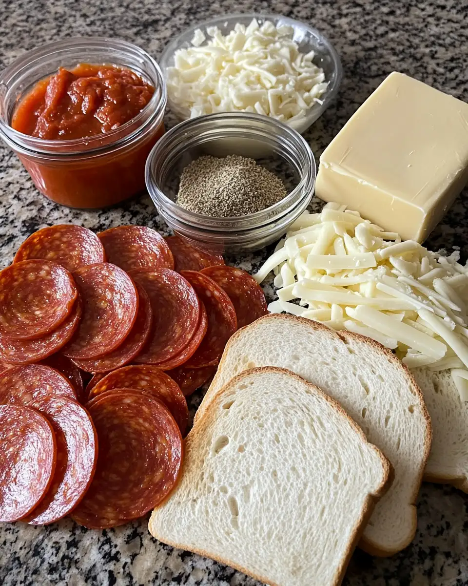 Ingredients for The Ultimate Pizza Grilled Cheese You Need to Try Tonight