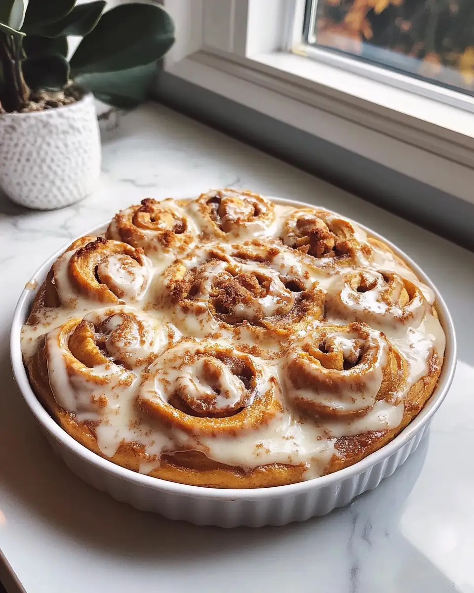 Final dish - Cozy Up to Fall with Irresistible Pumpkin Cinnamon Roll Bake