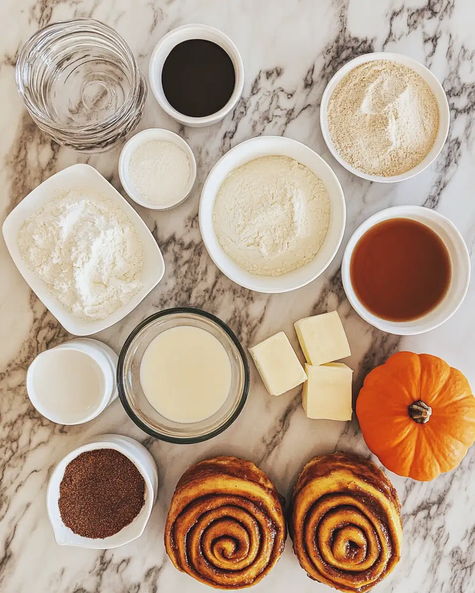 Ingredients for Autumn Bliss in Every Bite: Irresistible Pumpkin Cinnamon Rolls