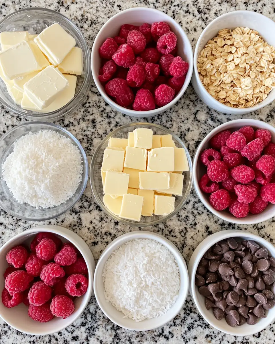 Ingredients for Irresistible Raspberry Coconut Magic Bars You Have to Try