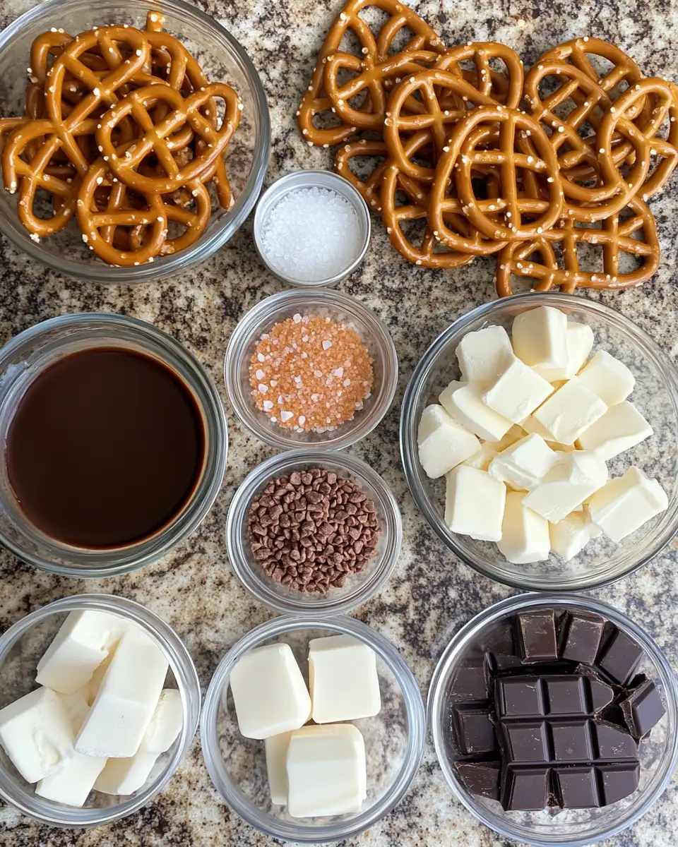 Ingredients for Irresistible Salted Caramel Pretzel Bark Recipe You Need to Try