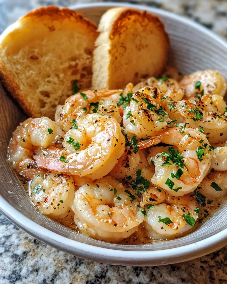 Final dish - Savor the Sea: Shrimp Scampi Bowls with Irresistible Garlic Bread