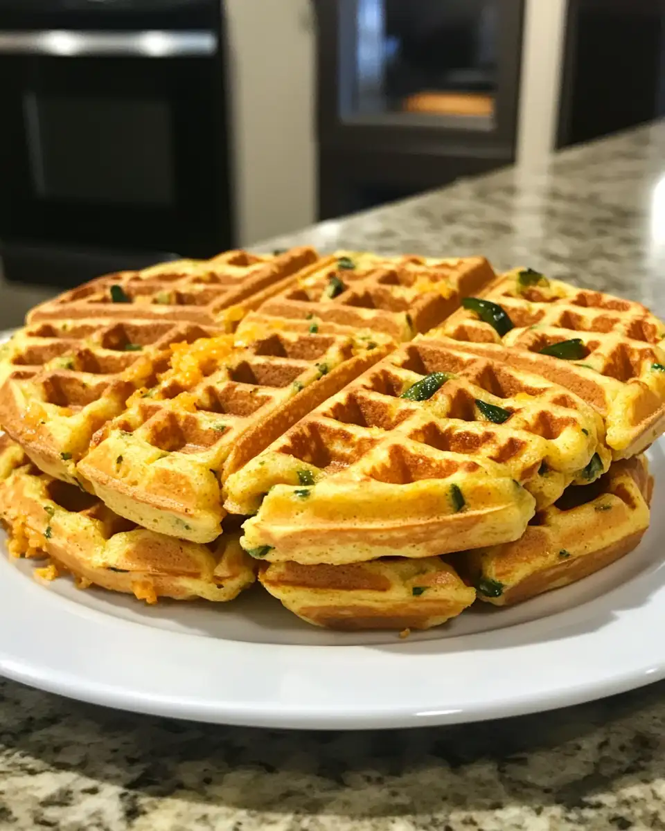 Spicy Cheddar Jalapeño Cornbread Waffles That Will Ignite Your Taste Buds - Featured Image