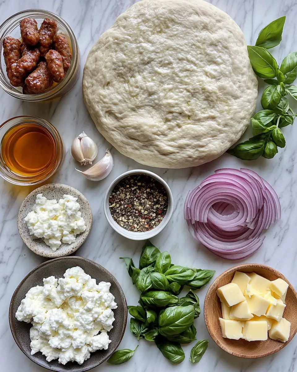 Ingredients for Spicy Hot Sausage Feta Honey Pizza That Will Ignite Your Taste Buds