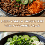 Spicy Korean Ground Beef with Cucumber Salad 🌶️🥒