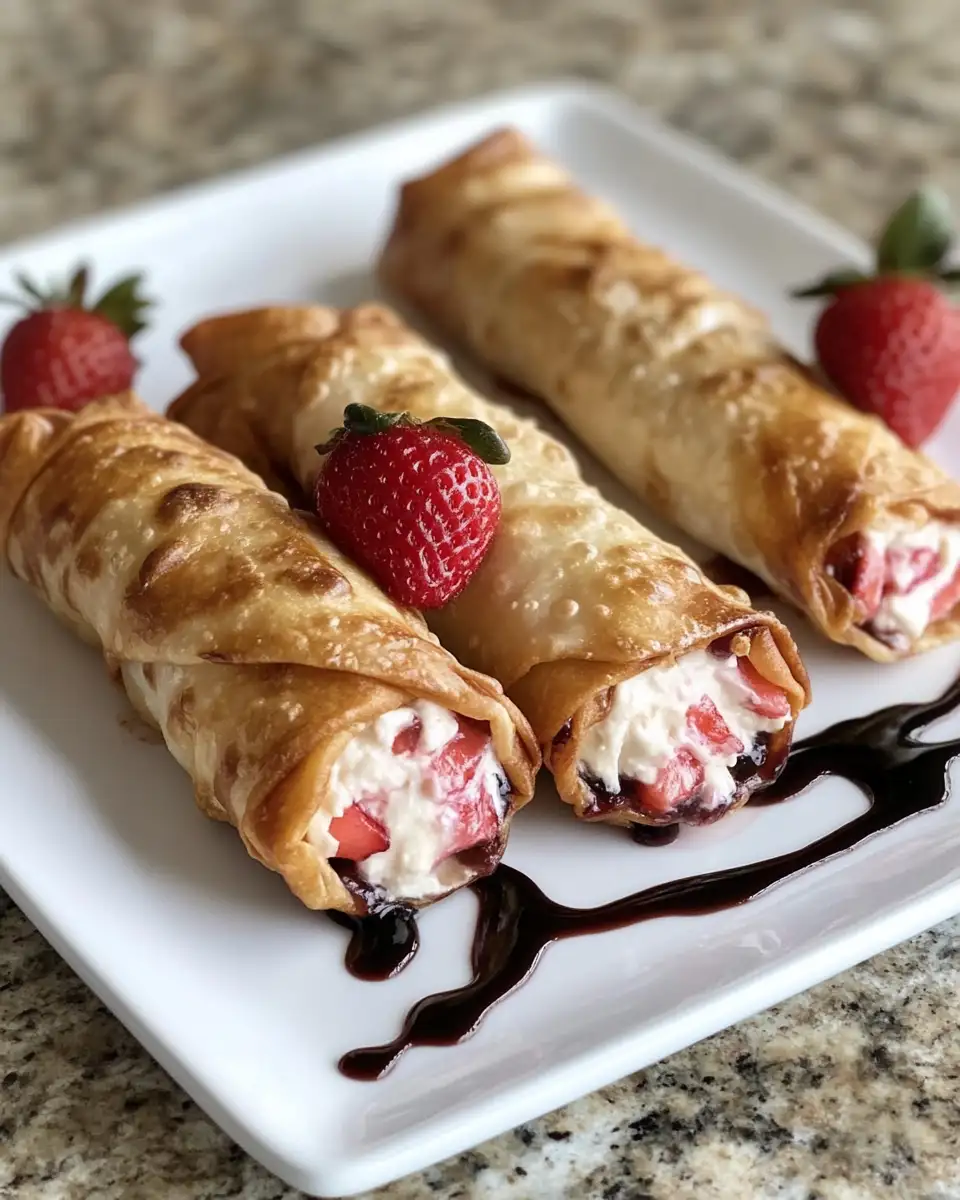 Final dish - Irresistible Delight: Strawberry Cheesecake Stuffed Eggrolls Fusion