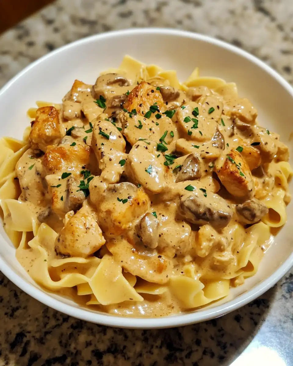 Final dish - Creamy Comfort Made Easy with Baked Chicken Stroganoff