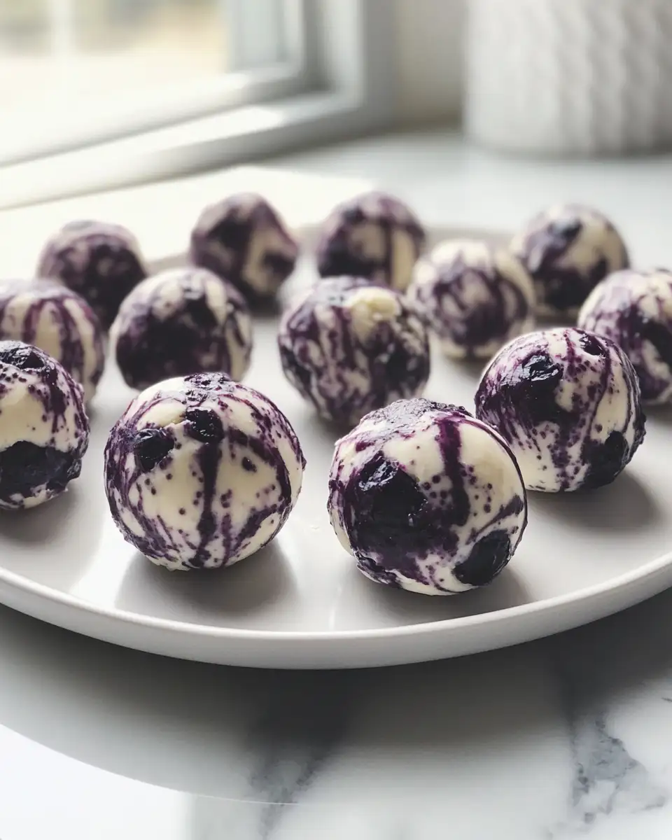 Final dish - Irresistible Blueberry Cheesecake Protein Bites for a Healthy Snack Boost