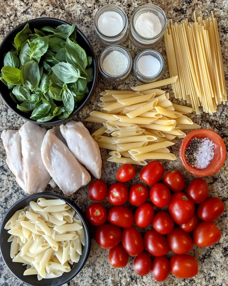 Ingredients for Irresistible Bruschetta Chicken Pasta Recipe You Need to Try