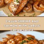 Cajun Shrimp & Salmon with Garlic Cream Sauce 🍤🌶️