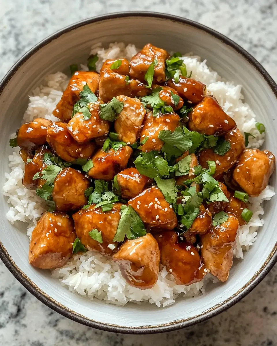 Final dish - Irresistible Caramelised Soy Chicken in Garlic Ginger Broth Served with Fluffy Rice