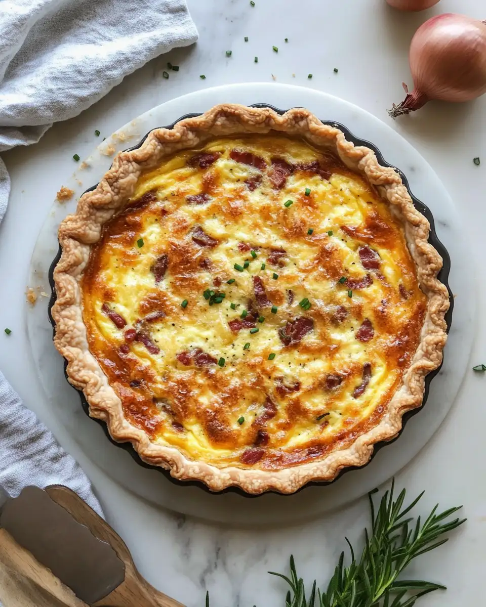 Irresistible Caramelized Onion and Bacon Quiche Recipe You Need to Try - Featured Image