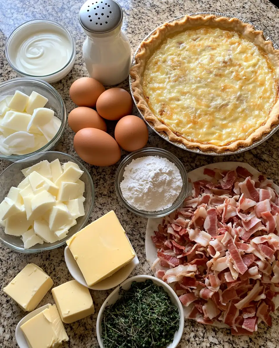 Ingredients for Irresistible Caramelized Onion and Bacon Quiche Recipe You Need to Try